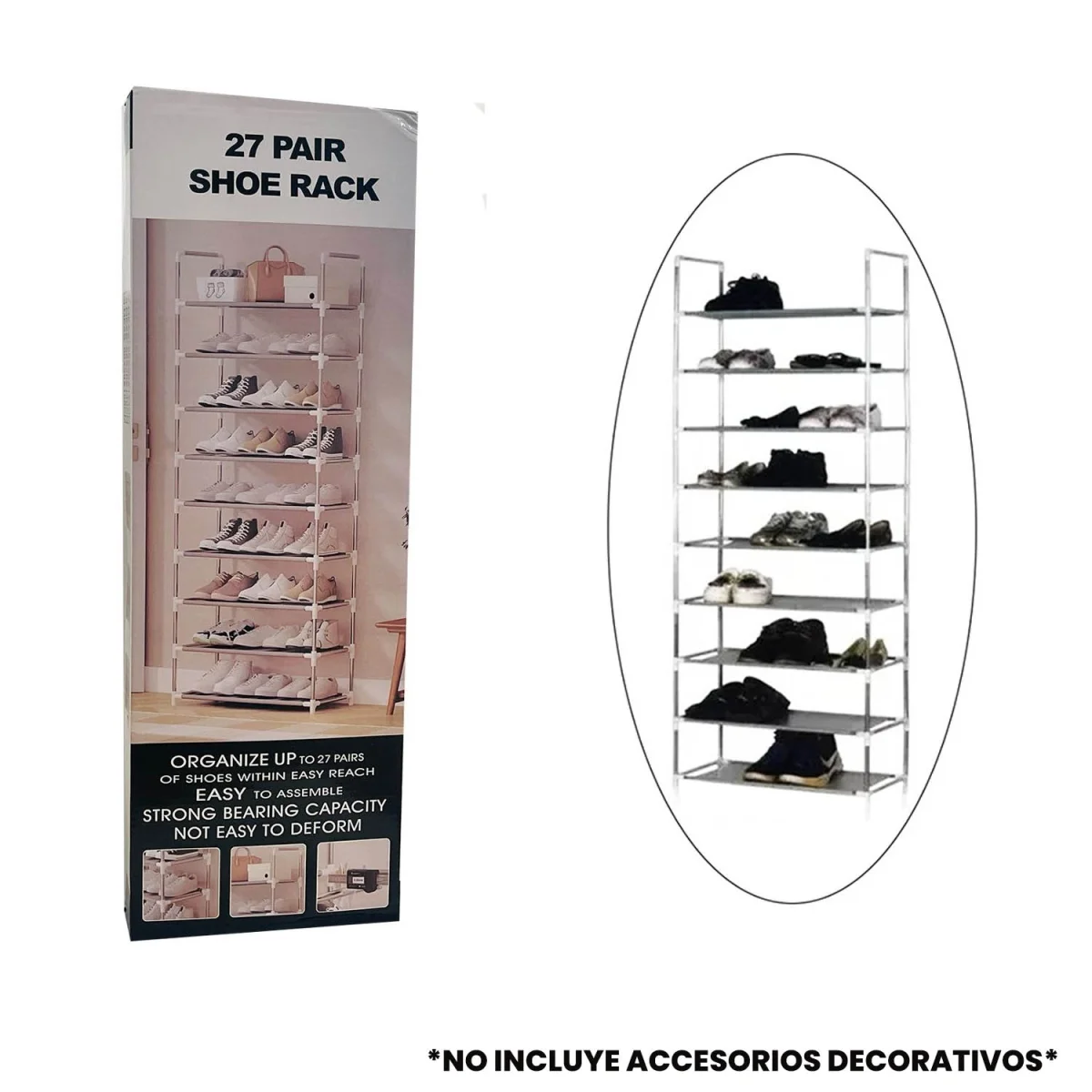 ORGANIZADOR METALICO PARA ZAPATOS 9 NIVELES 56*28*158CM