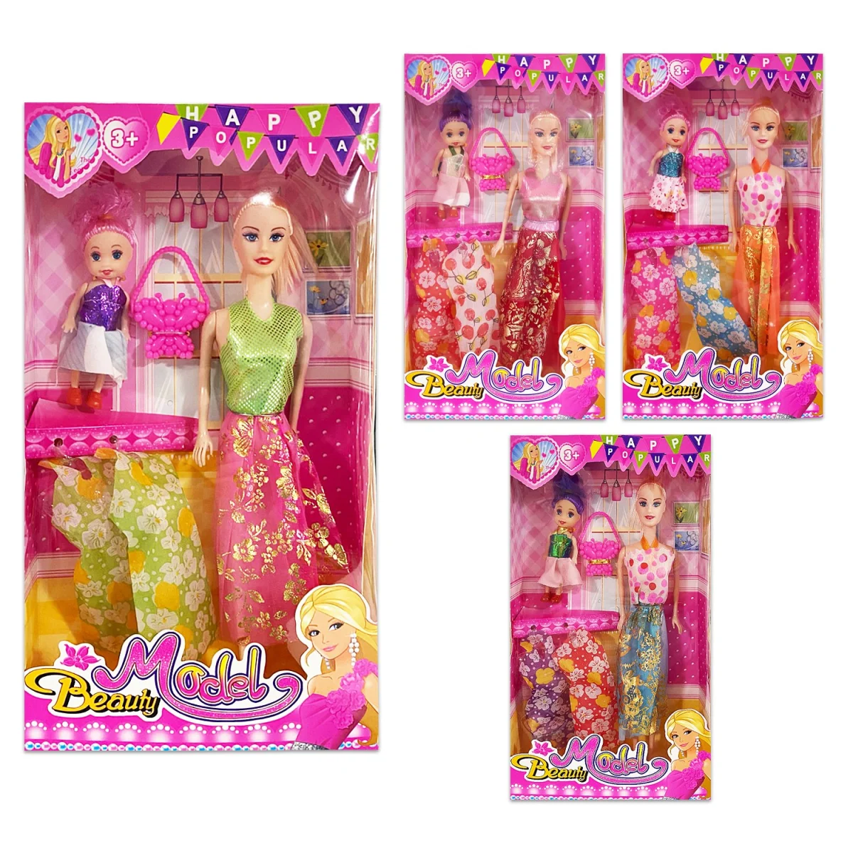 BARBIE CON HIJA Y ACCESORIOS ARMADA