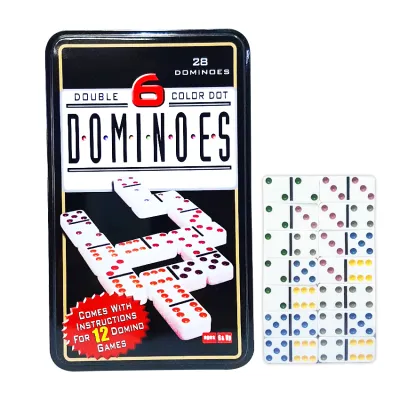 DOMINO COLORES 7MM X28PCS EN CAJA METALICA