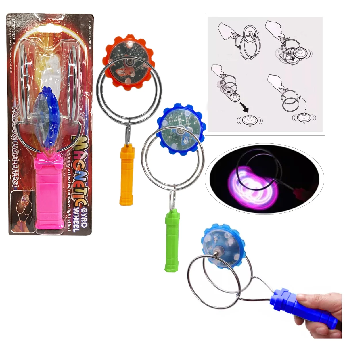 TROMPO MAGNETICO GIRATORIO CON LUZ