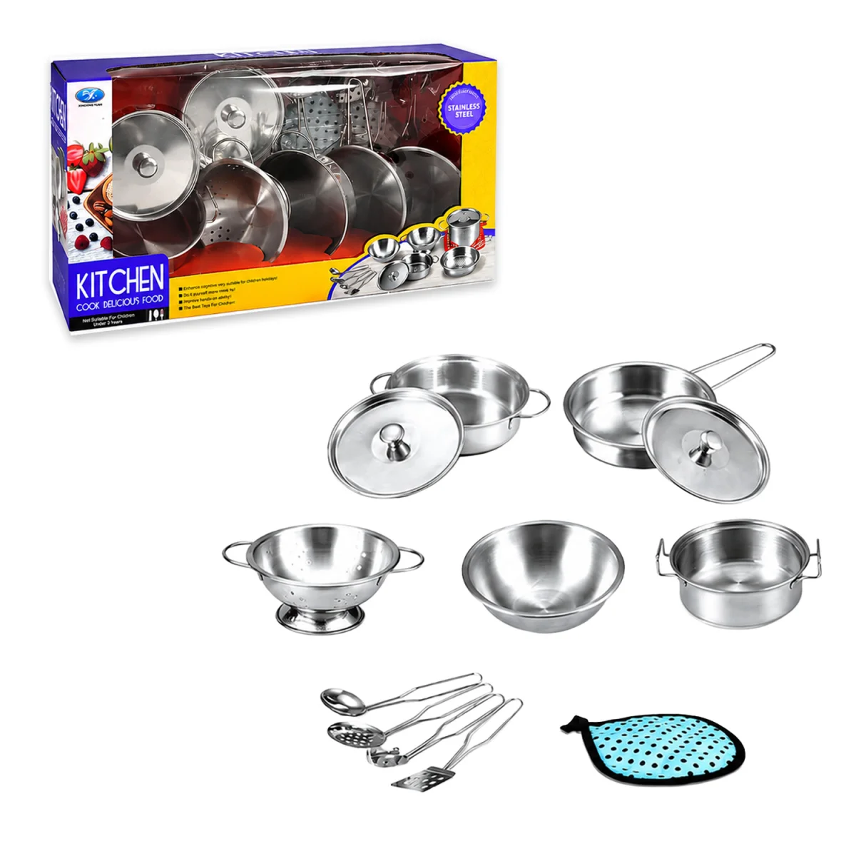 SET DE OLLAS ACERO INOXIDABLE EN CAJA