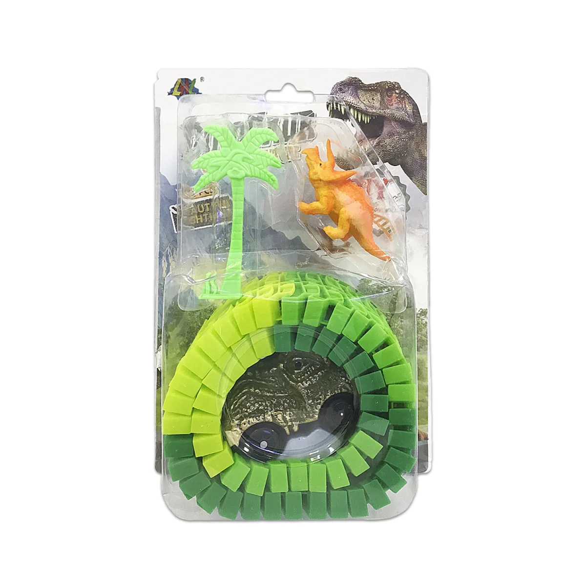 PISTA DE CARRO DINOSAURIO EN BLISTER'