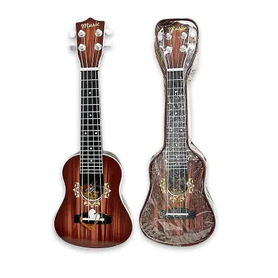 GUITARRA EN ESTUCHE TRANSPARENTE