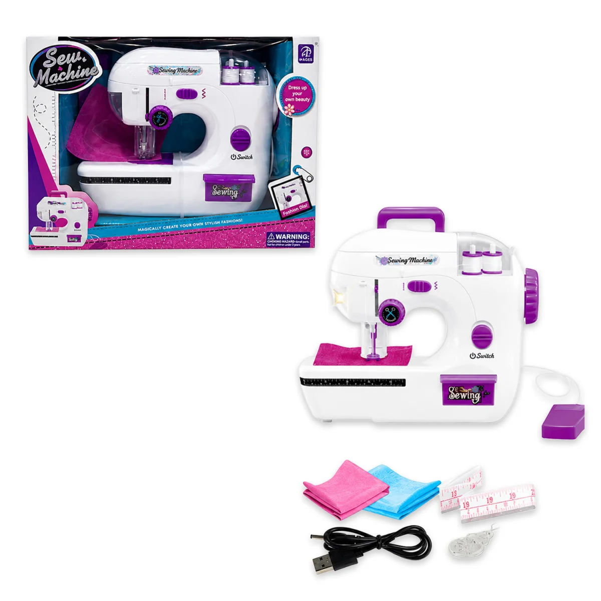 MAQUINA DE COSER INFANTIL (PILAS/USB)