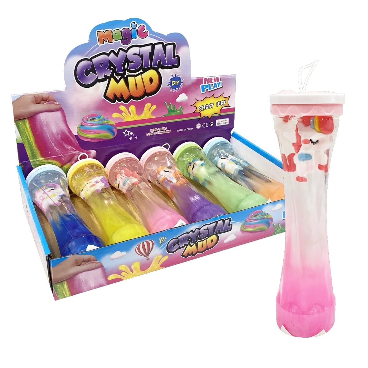 SLIME TUBO ESCARCHADO CON DINOSAURIO (CJX6)