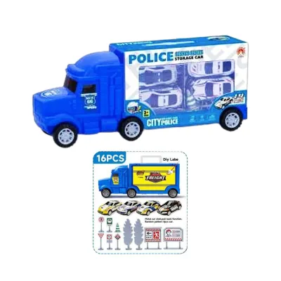 PORTAVEHICULOS POLICIAL CON CARROS Y ACCESORIOS