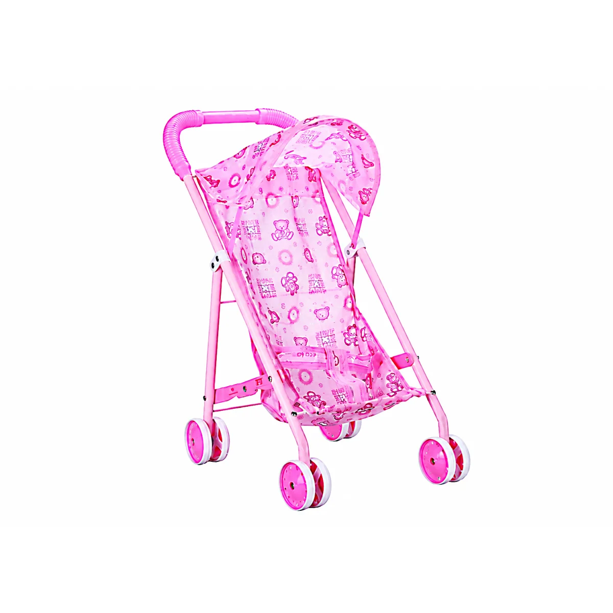COCHE INFANTIL ROSADO METALICO