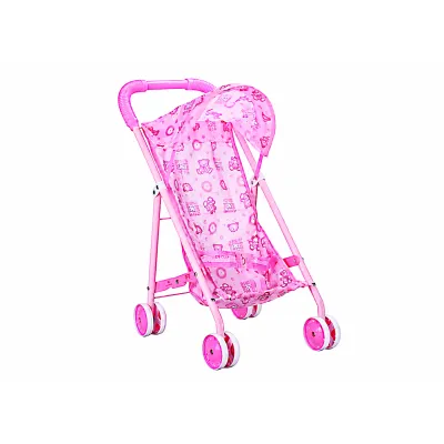 COCHE INFANTIL ROSADO METALICO