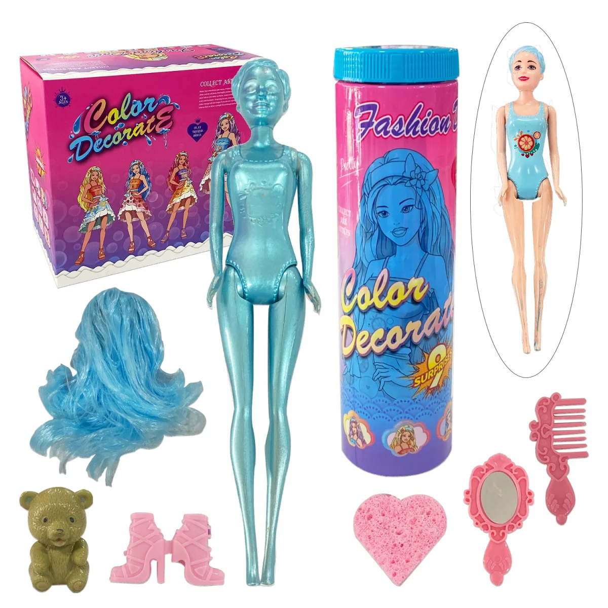 BARBIE CAMBIA COLOR EN TUBO (CJX8)
