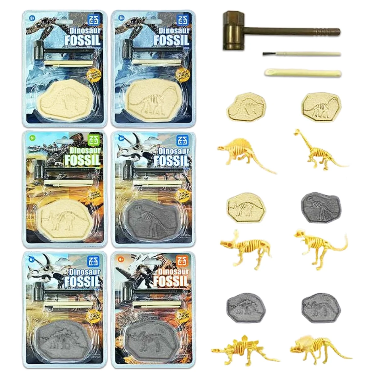 JUEGO DE EXCAVACION DE FOSIL ENCARTONADO