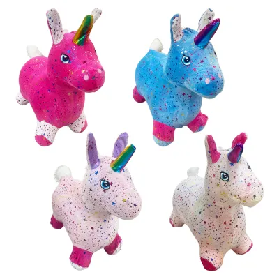 UNICORNIO INFLABLE DE TELA ESTRELLADO