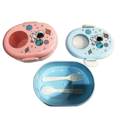 LONCHERA INFANTIL ASTRONAUTA CON CUBIERTOS