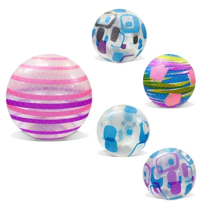 PELOTA INFLABLE ESTAMPADA NEON 60G (PQTX10)