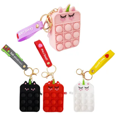 LLAVERO MONEDERO POP-IT UNICORNIO (PQTX12)