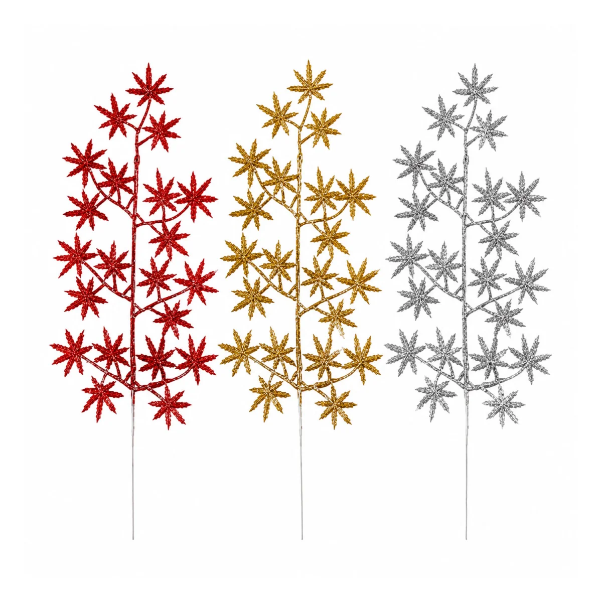 PIN ESTRELLAS NAVIDEÑAS R/D/P 40CM (PQTX10XCOL)