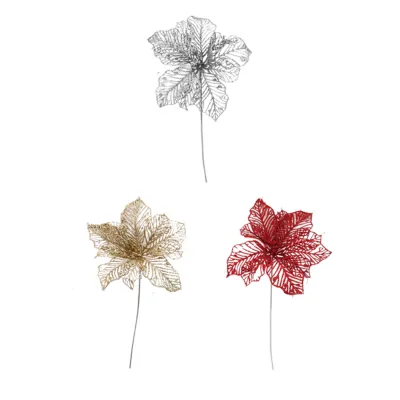 PIN FLOR NAVIDEÑA R/D/P 17CM (PQTX12XCOL)
