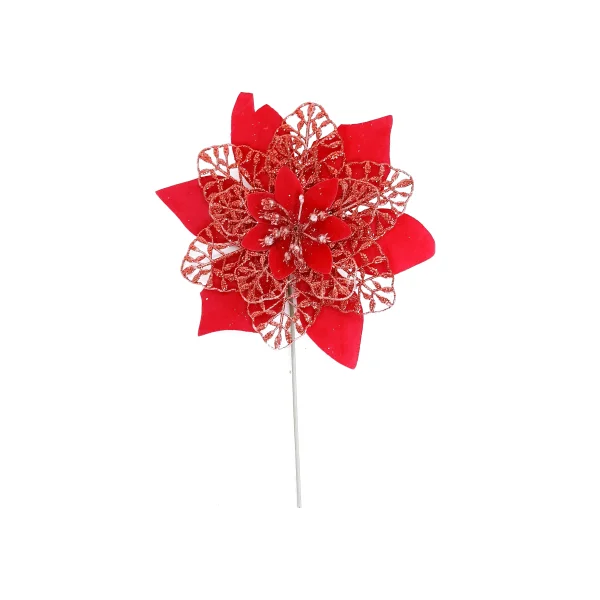 FLOR NAVIDEÑA ROJA 15CM (PQTX12)