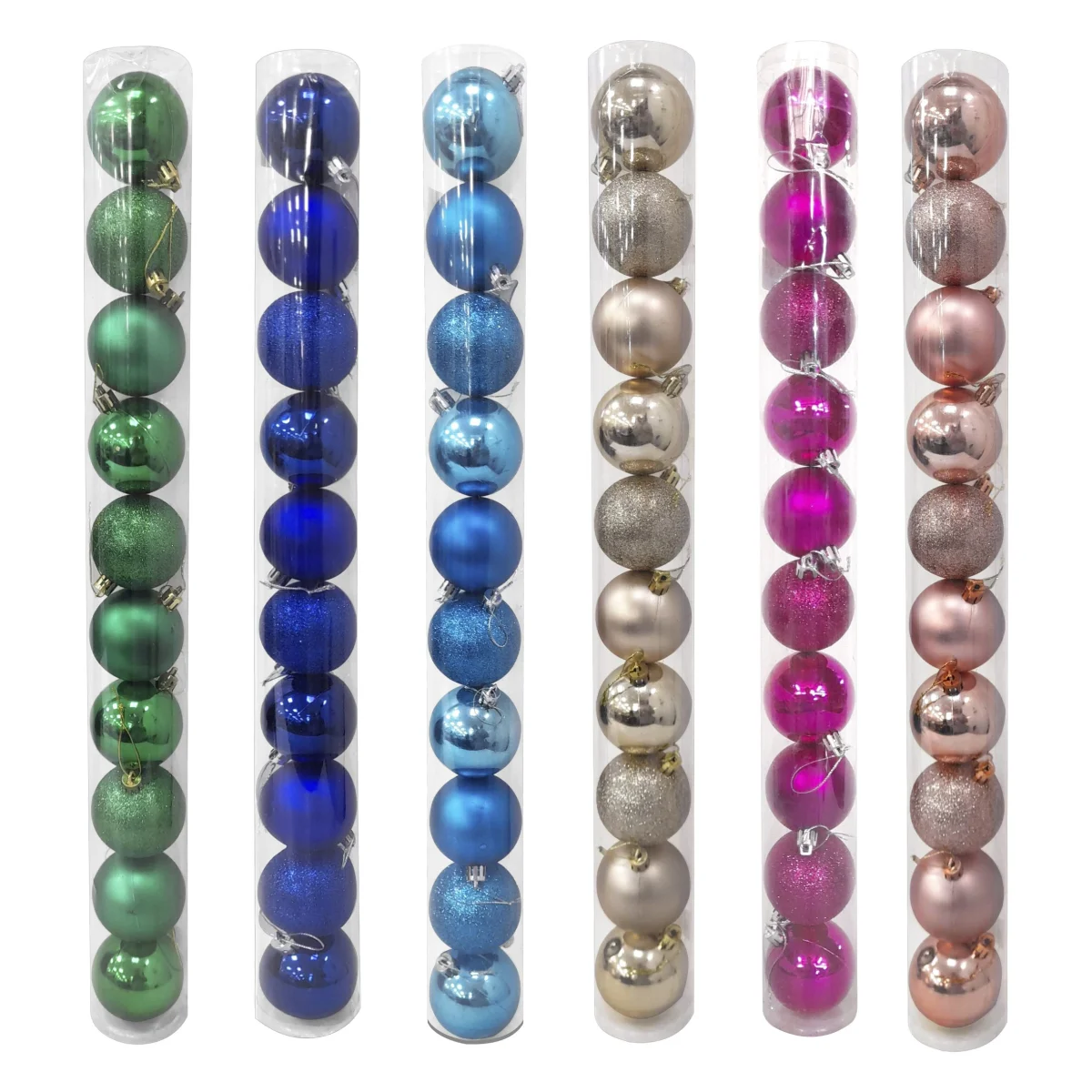BOLA NAVIDEÑA SURTIDA 6CM X10 (6 COL)