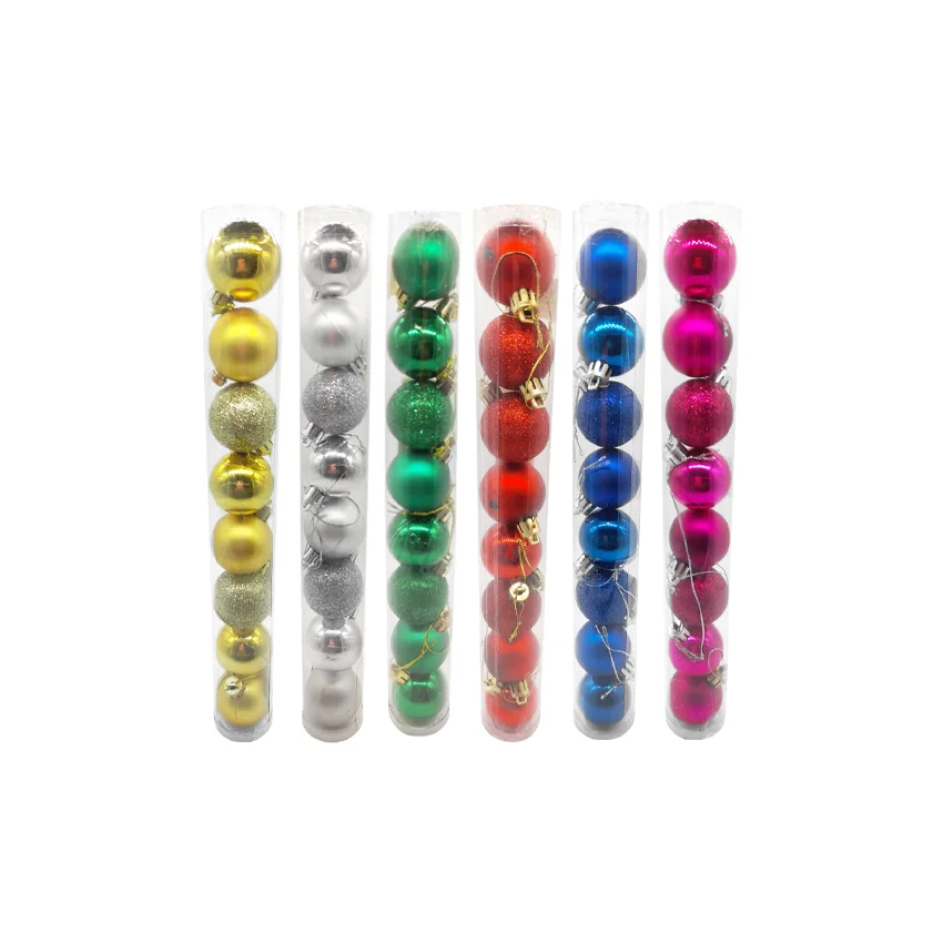 BOLA NAVIDEÑA SURTIDA 4CM X8 (6 COL)