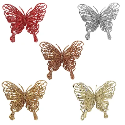 PIN MARIPOSA NAVIDEÑO 12CM (PQTX10XCOL)