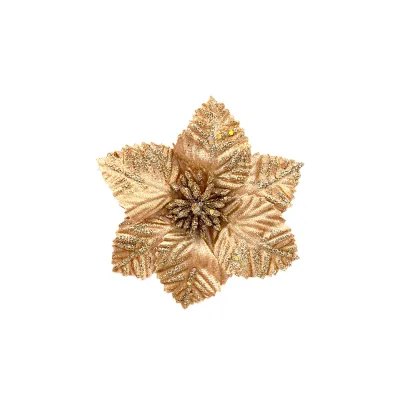 FLOR NAVIDEÑA CHAMPAÑA 14CM (BJX120)