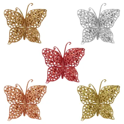 PIN MARIPOSA NAVIDEÑA 7CM (PQTX12XCOL)