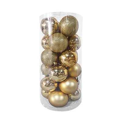 BOLA NAVIDEÑA DORADA 8CM X24