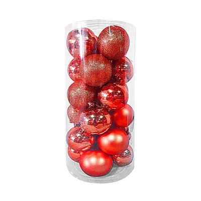BOLA NAVIDEÑA ROJA 8CM X24