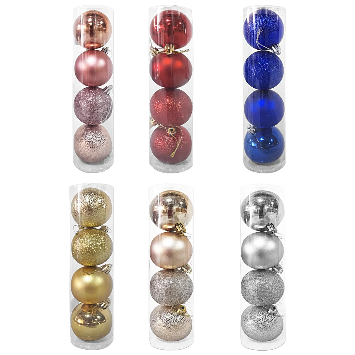 BOLA NAVIDEÑA SURTIDA 6CM X4 (6 COL)
