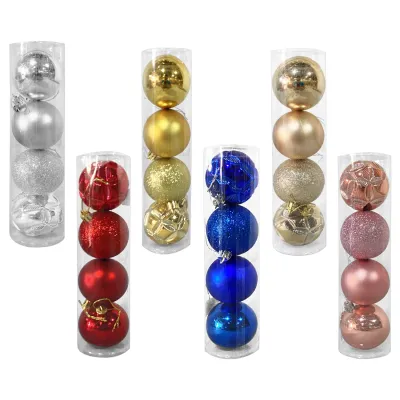 BOLA NAVIDEÑA SURTIDA 6CM X4 (6 COL)