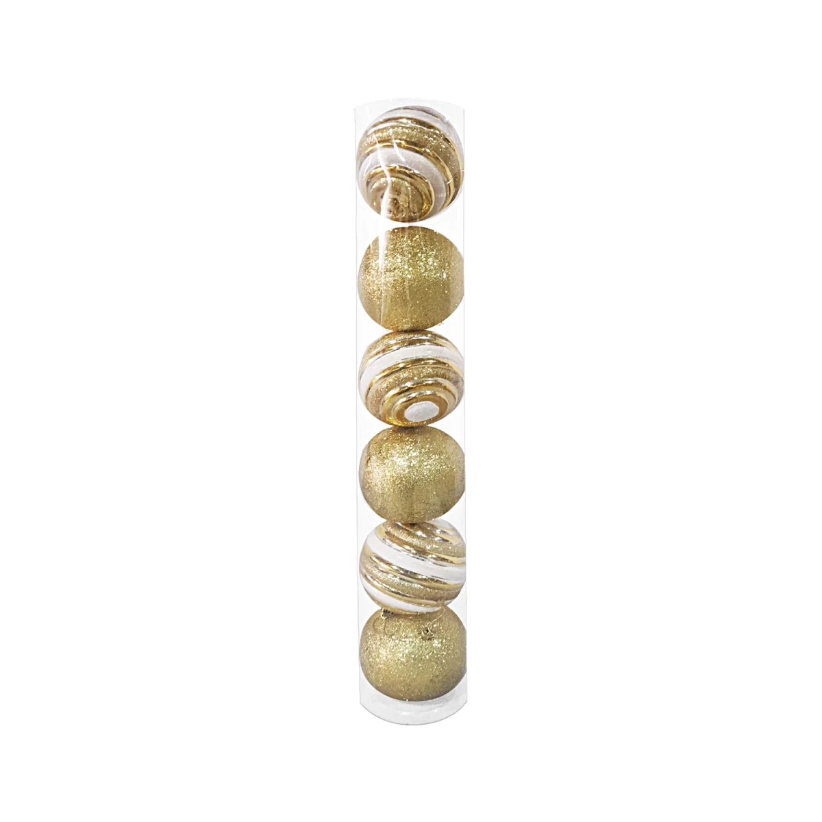 BOLA NAVIDEÑA DORADA 10CM X6