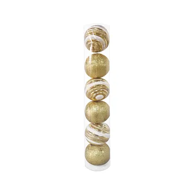 BOLA NAVIDEÑA DORADA 10CM X6