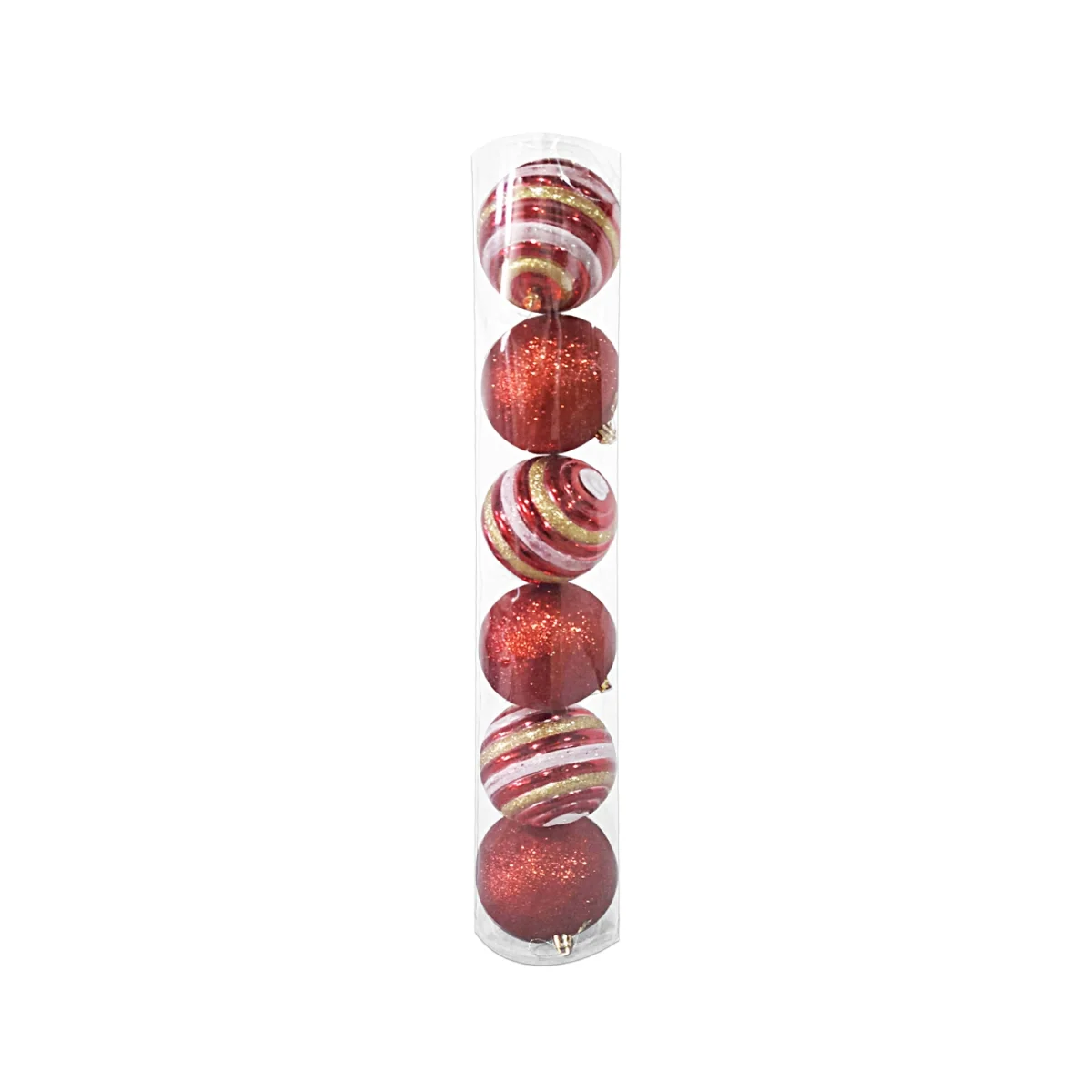 BOLA NAVIDEÑA ROJA 10CM X6