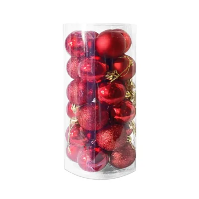 BOLA NAVIDEÑA ROJA 4CM X24
