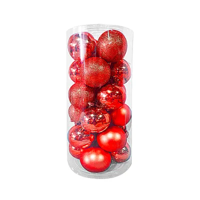 BOLA NAVIDEÑA ROJA 6CM X24