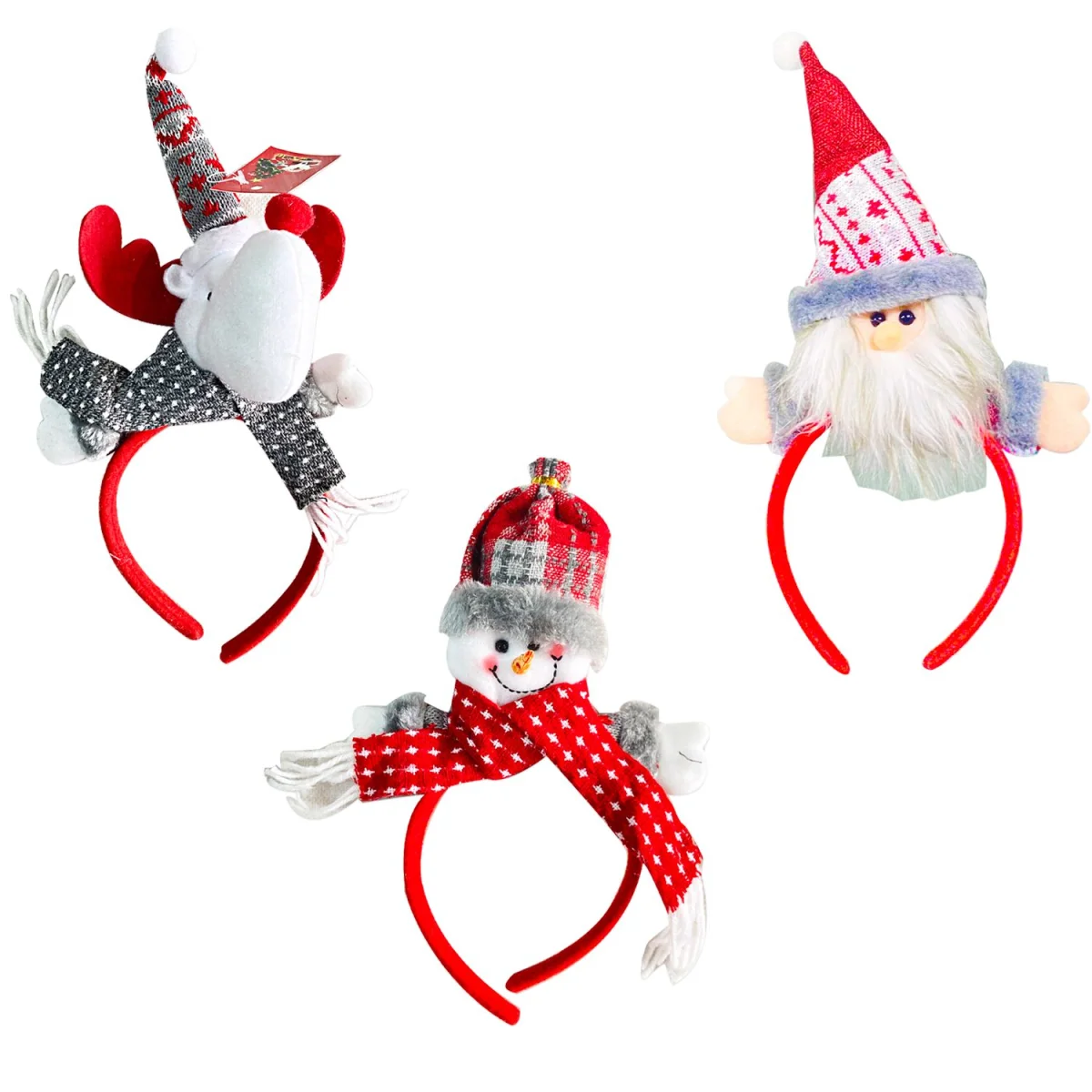 DIADEMA MUÑECO NAVIDEÑO (PQTX12)