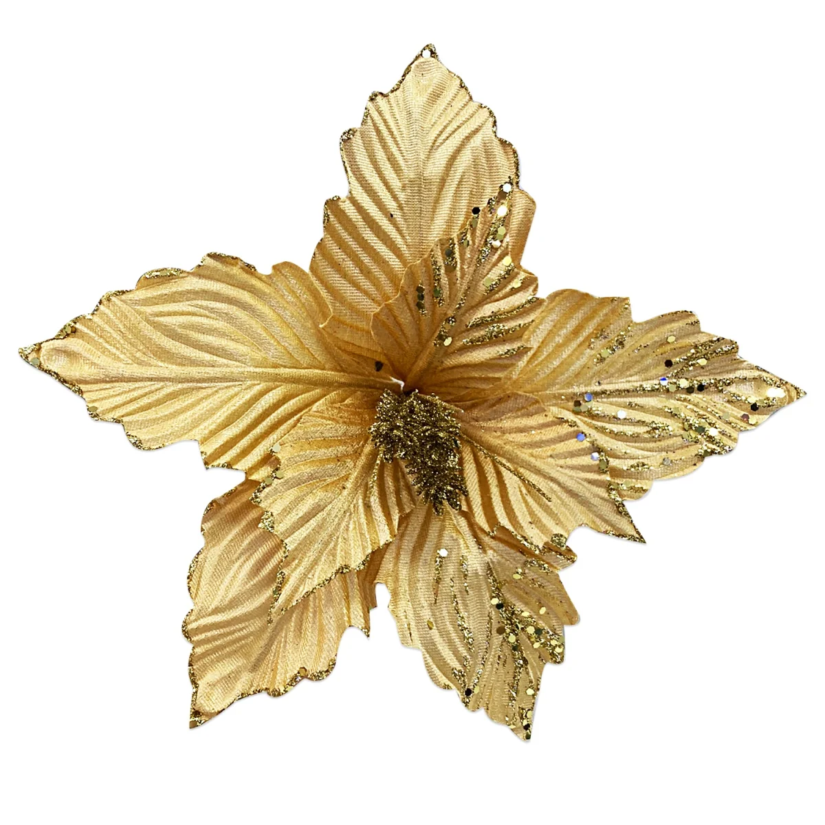 FLOR NAVIDEÑA DORADA 30CM (BJX100)