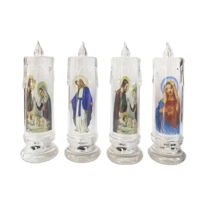 VELA NAVIDEÑA ESTAMPADA LUZ CALIDA (CJX12)
