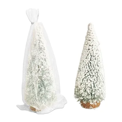 ADORNO ARBOL NAVIDEÑO NEVADO 26CM (PQTX12)