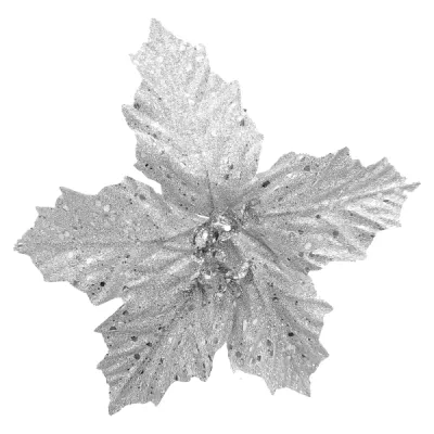 FLOR NAVIDEÑA PLATEADA 20CM (BJX80)