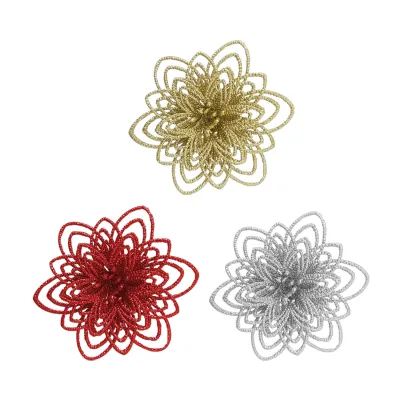 PIN FLOR NAVIDEÑA R/D/P 11CM (PQTX12XCOL)
