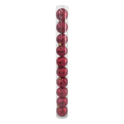 BOLA NAVIDEÑA ROJA 6CM X10