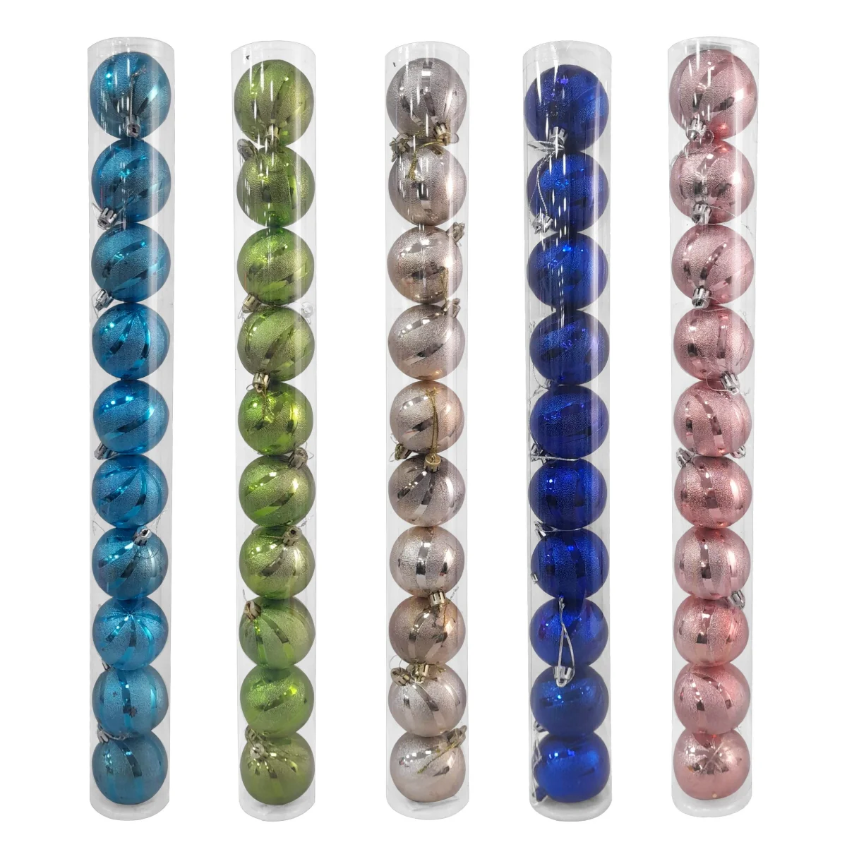 BOLA NAVIDEÑA SURTIDA 6CM X10 (4 COL)