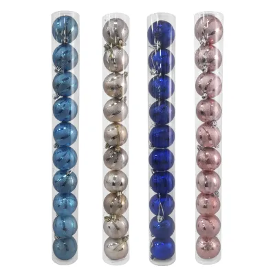 BOLA NAVIDEÑA SURTIDA 6CM X10 (4 COL)
