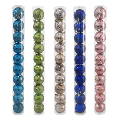 BOLA NAVIDEÑA SURTIDA 6CM X10 (4 COL)