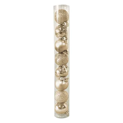 BOLA NAVIDEÑA CHAMPAÑA 8CM X9