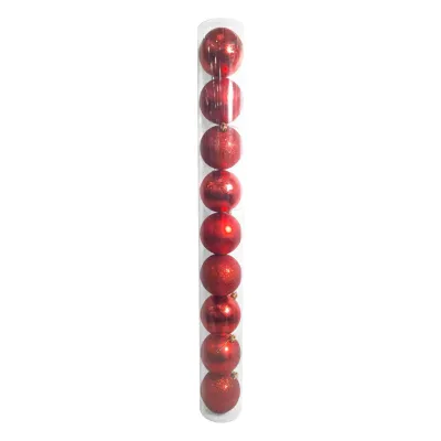 BOLA NAVIDEÑA ROJA 8CM X9