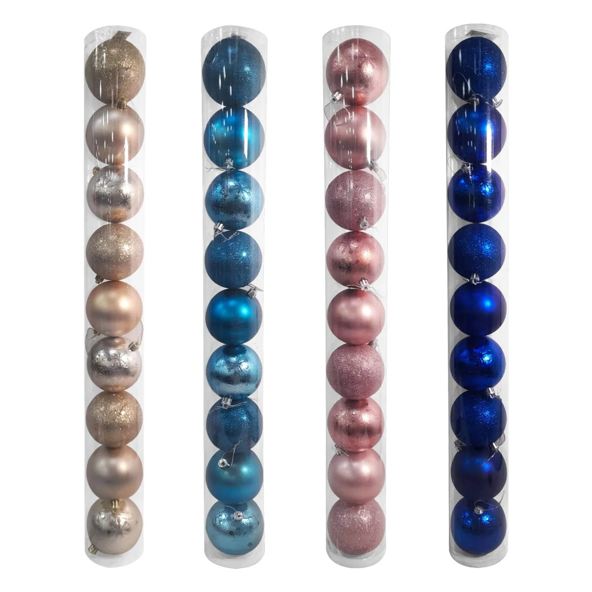 BOLA NAVIDEÑA SURTIDA 8CM X9 (4 COL)