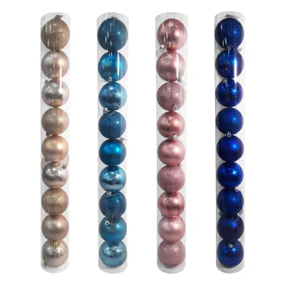 BOLA NAVIDEÑA SURTIDA 8CM X9 (4 COL)