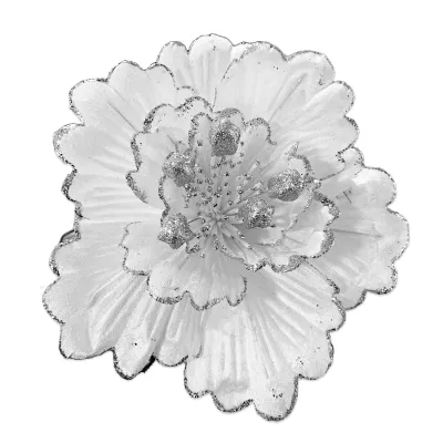 FLOR NAVIDEÑA PLATEADA 40CM (BJX40)